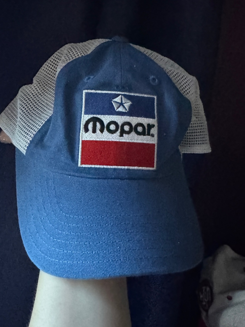Vintage Mopar Blue & White Mesh Trucker Hat